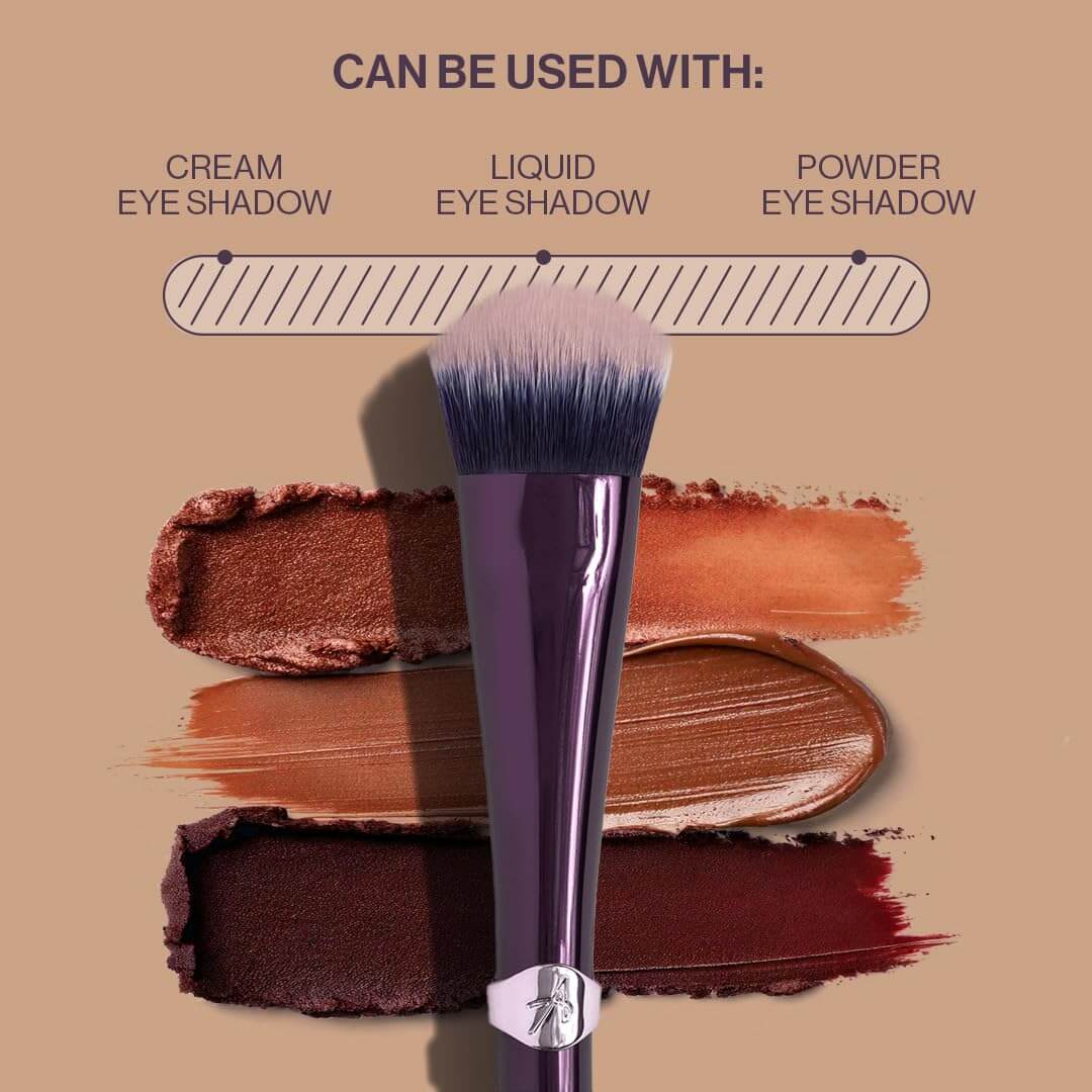 AlephNeta – מברשת איפור לעיניים ופנים, מתאימה לשימוש עם צלליות קרם, נוזל ואבקה.