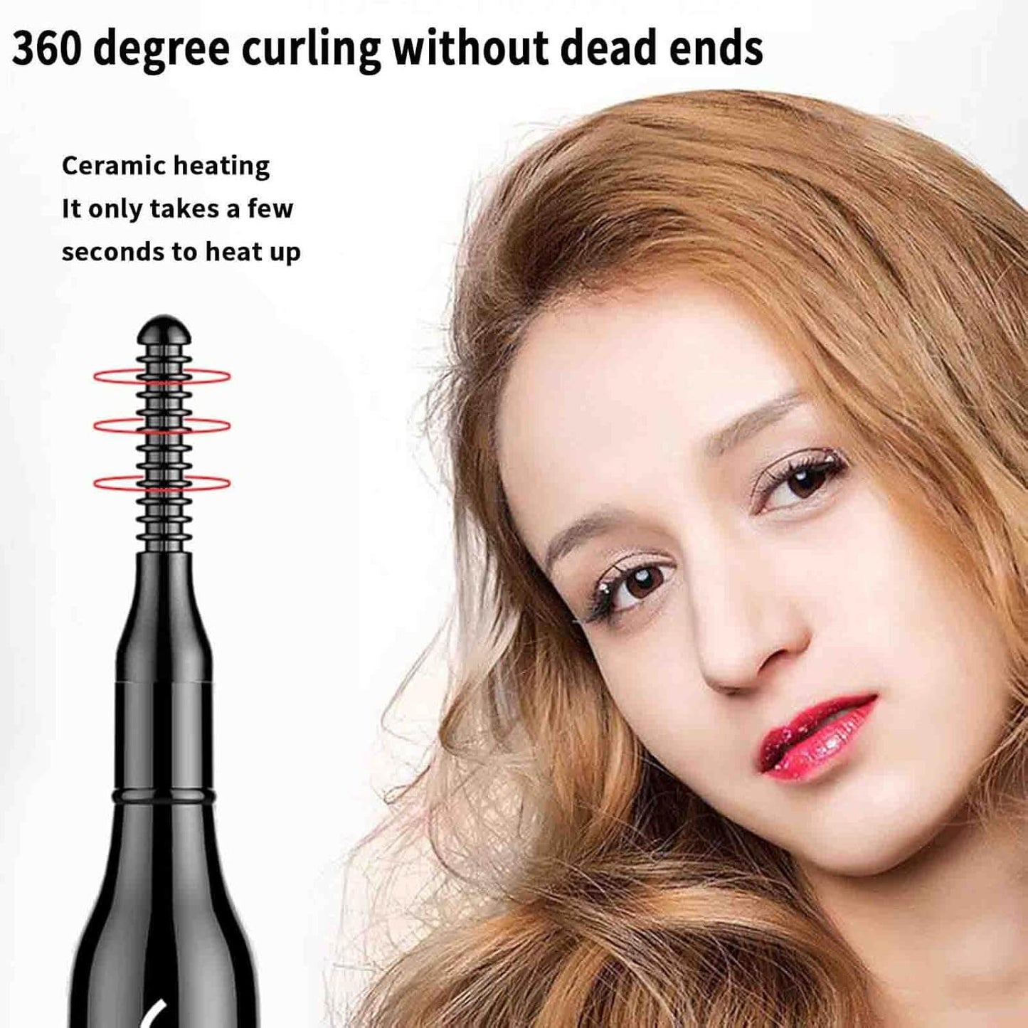 AlephNeta – מעגל ריסים חשמלי נטען עם בקרת טמפרטורה, מכשיר עיצוב שיער חם עם חימום קרמי, עיקול מושלם.