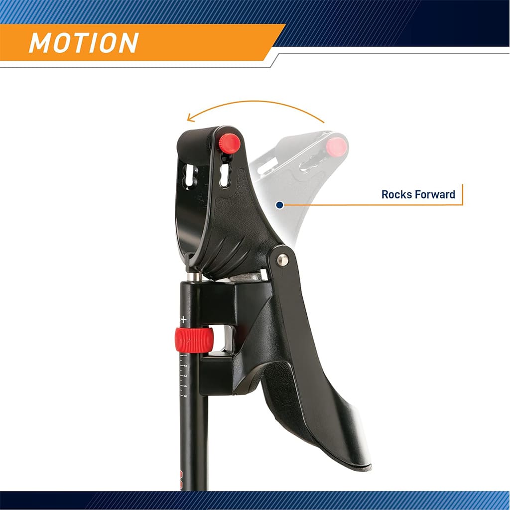 AlephNeta GripForm device demonstrating forward rocking motion for improved grip training.