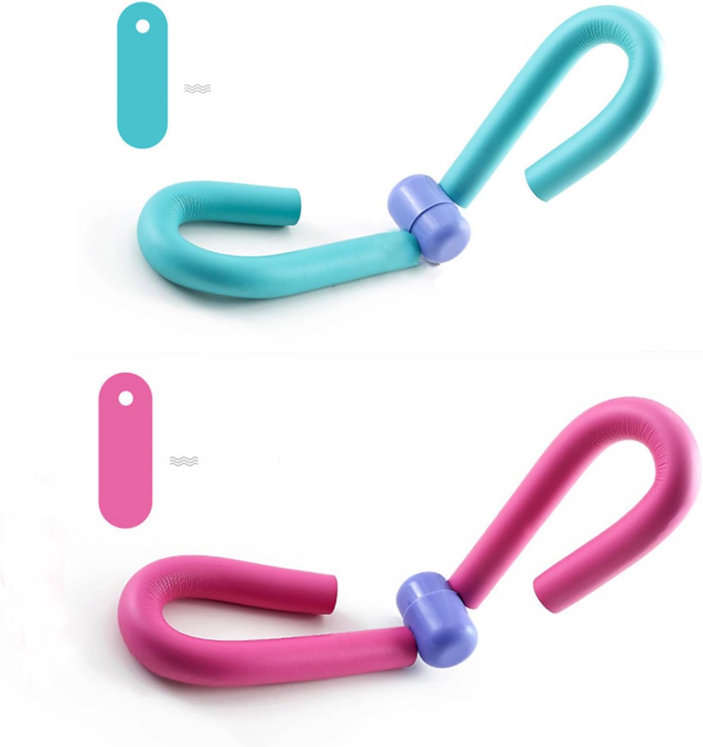 Alephneta ArmTone™ compact resistance trainer in blue and pink for upper body workouts.