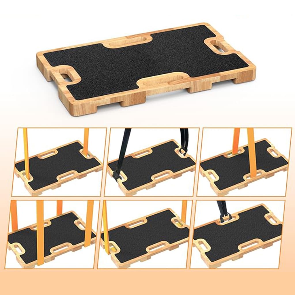 AlephNeta BalanceFlow - לוח עץ לשיפור שיווי המשקל עם משטח מחוספס ואביזרי התנגדות.