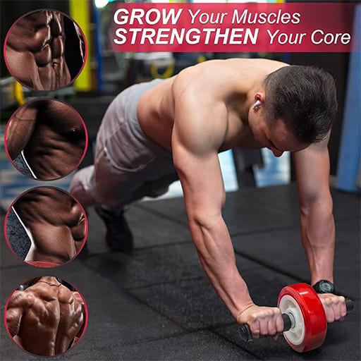 AlephNeta CoreGlide Wheel in action, demonstrating core strengthening exercises for muscle growth.