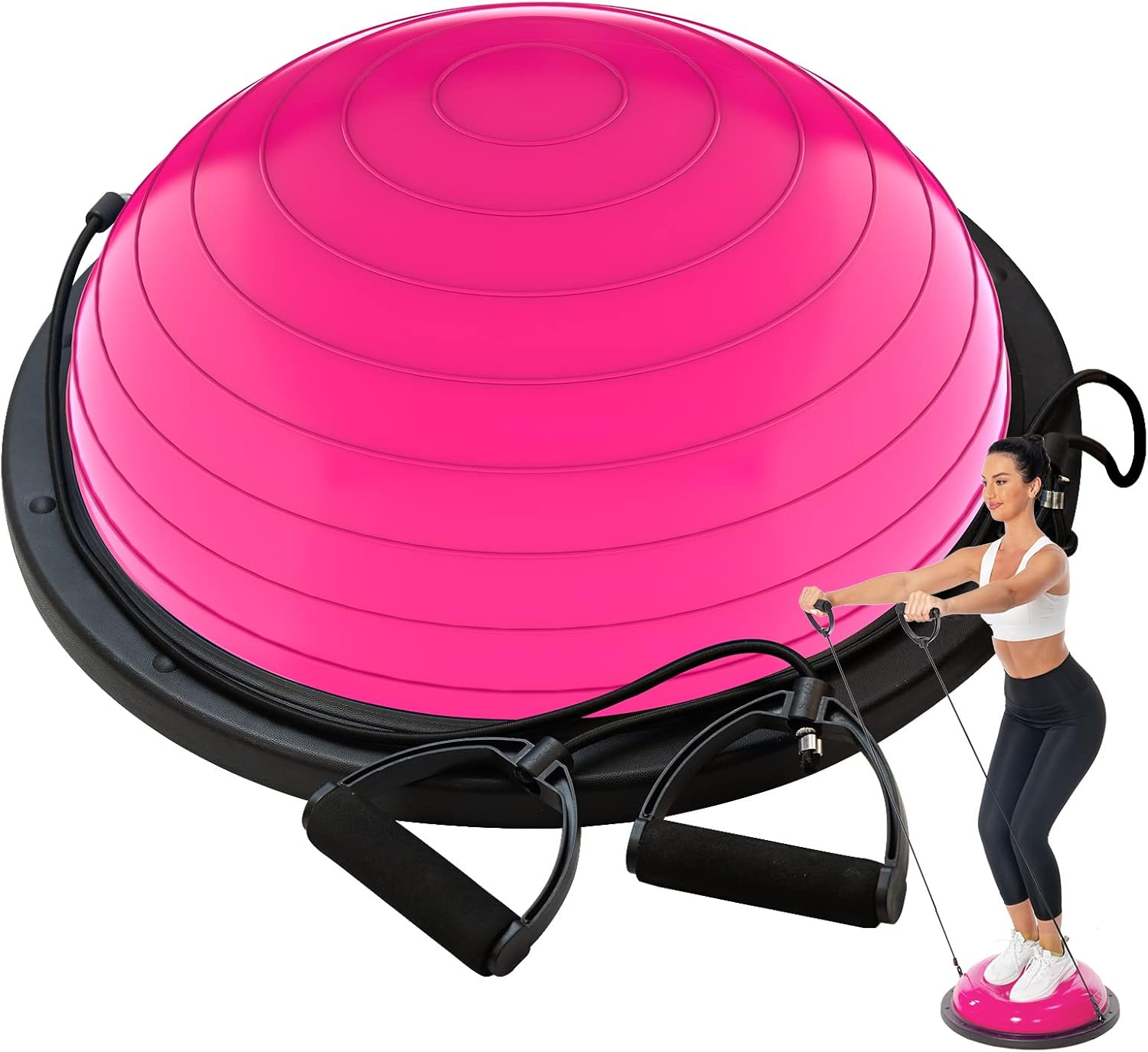 Alephneta CoreSphere™ dynamic half-ball trainer with resistance bands for stability and strength training.