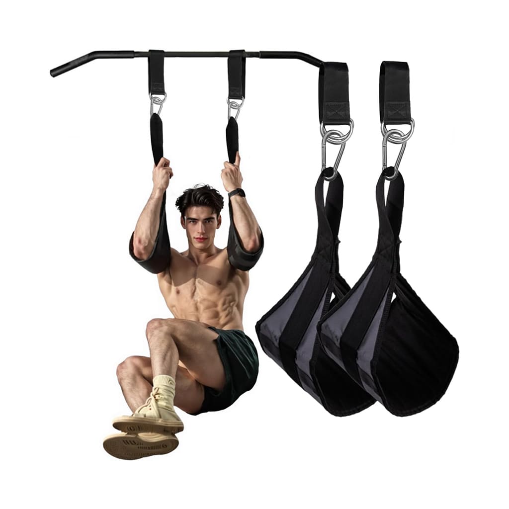Man demonstrating AlephNeta CoreStraps for effective core workouts and stability training.