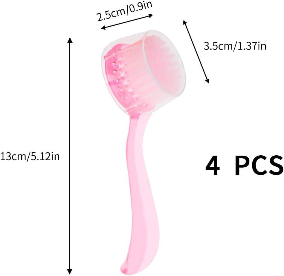 AlephNeta – מברשת ניקוי פנים אקספוליאטיבית | סט 4 יחידות, מברשת ורודה לניקוי פנימי, מידות 13 ס"מ.