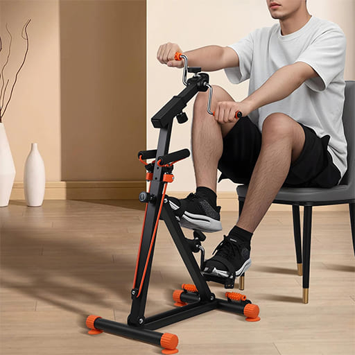 AlephNeta FlowMotion Trainer in use for gentle mobility support for hands and legs.